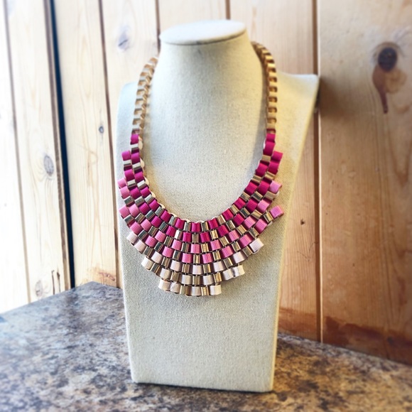 Ombre pink ribbon necklace - Picture 2 of 5
